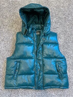 Trajectory Shiny Teal Puffer Vest - Medium